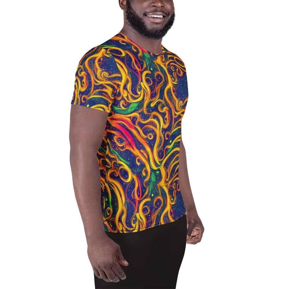 Sunfire Swirl on Men's Athletic T-Shirt — Right