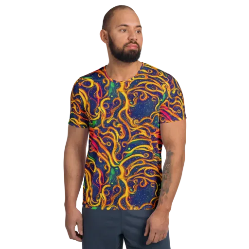 Sunfire Swirl on a Men's Athletic T-Shirt