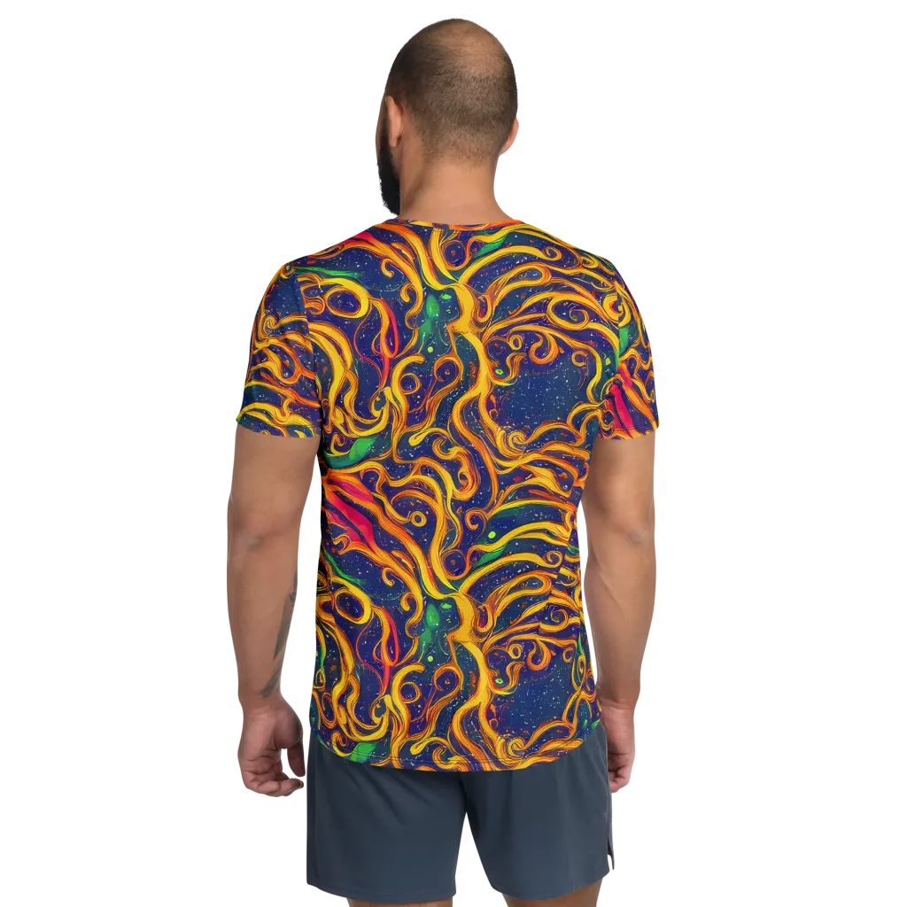 Sunfire Swirl on Men's Athletic T-Shirt — Back