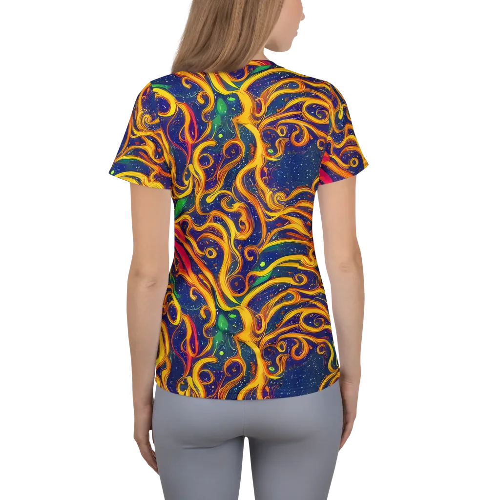Sunfire Swirl on Women's Athletic T-Shirt — Back