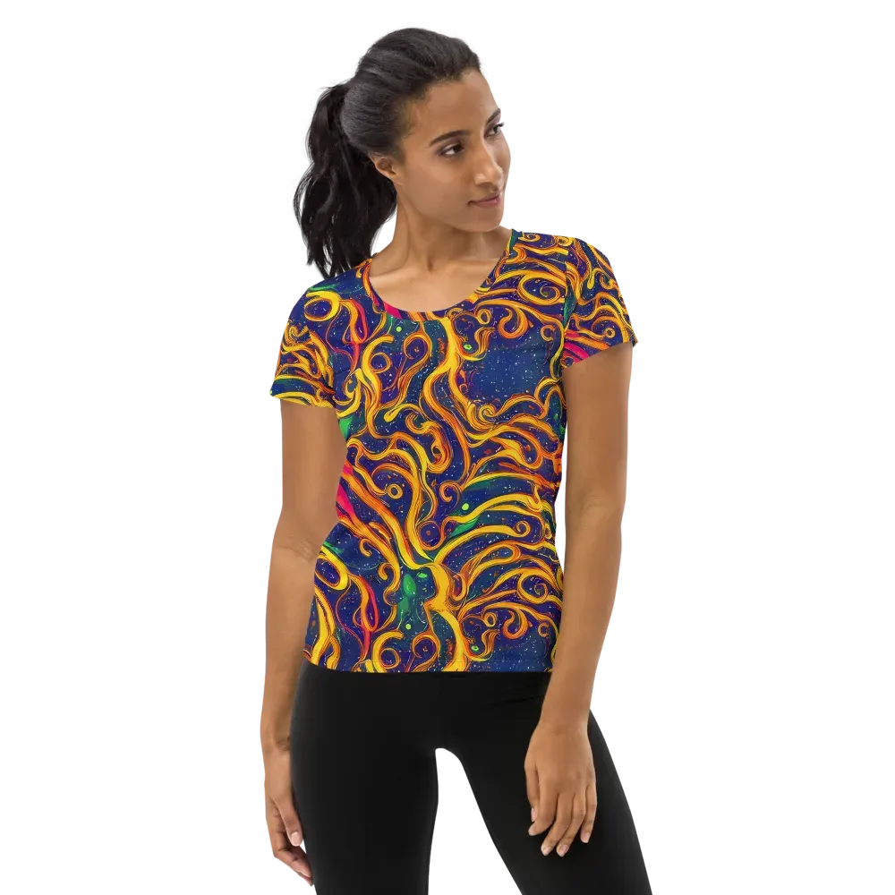 Sunfire Swirl on Women's Athletic T-Shirt — Front