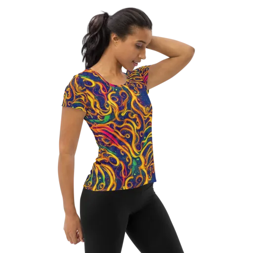 Sunfire Swirl on a Women's Athletic T-Shirt
