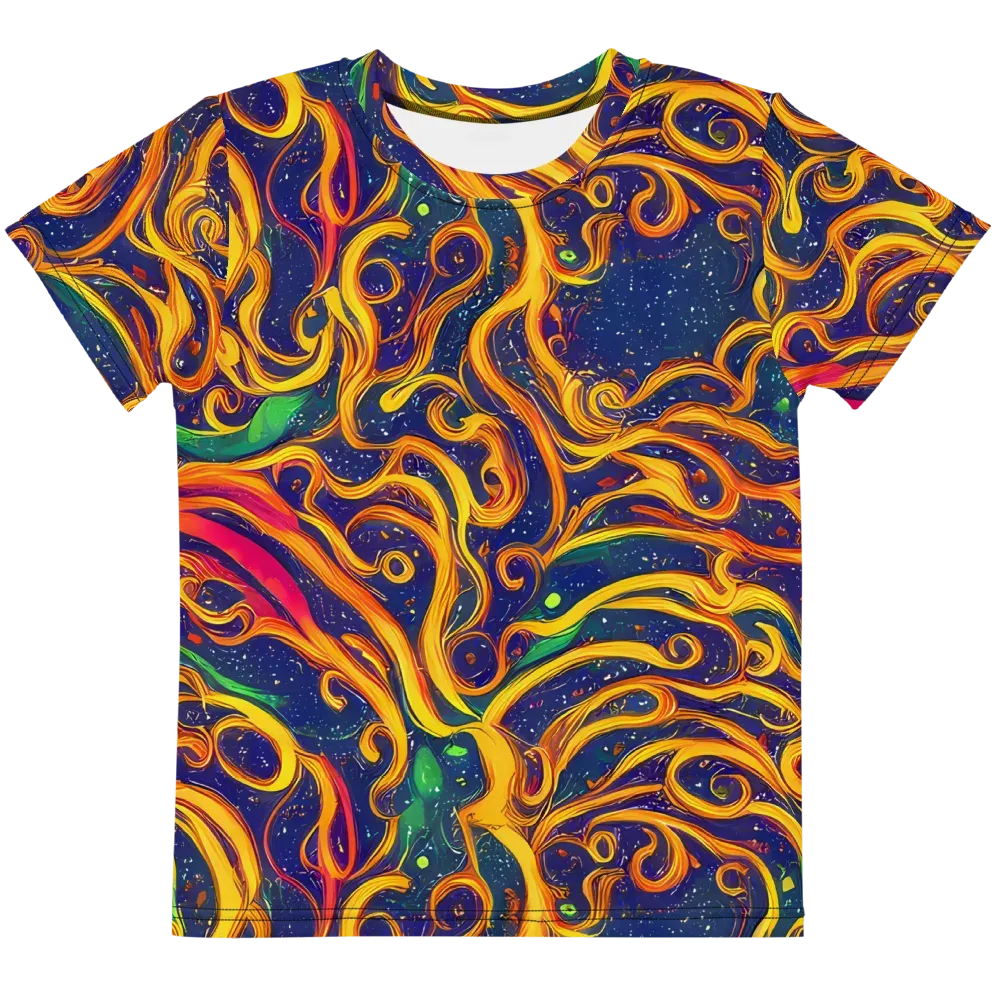 Sunfire Swirl on Kids Crew Neck T-Shirt — Front