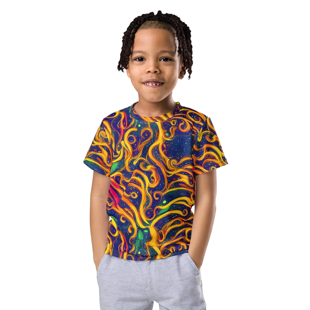Sunfire Swirl on Kids Crew Neck T-Shirt — Front