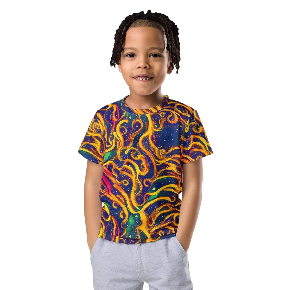 Sunfire Swirl on Kids Crew Neck T-Shirt — Front