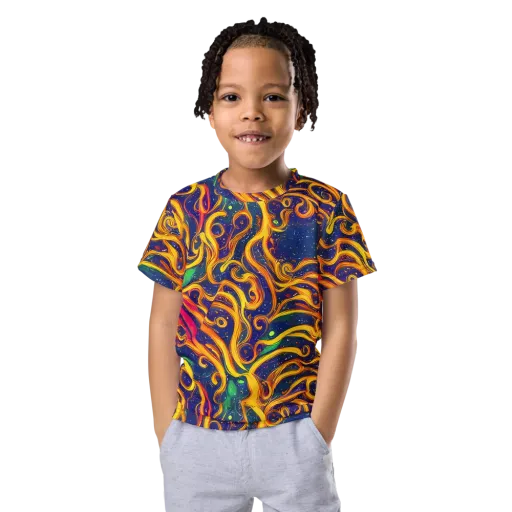 Sunfire Swirl on a Kids Crew Neck T-Shirt