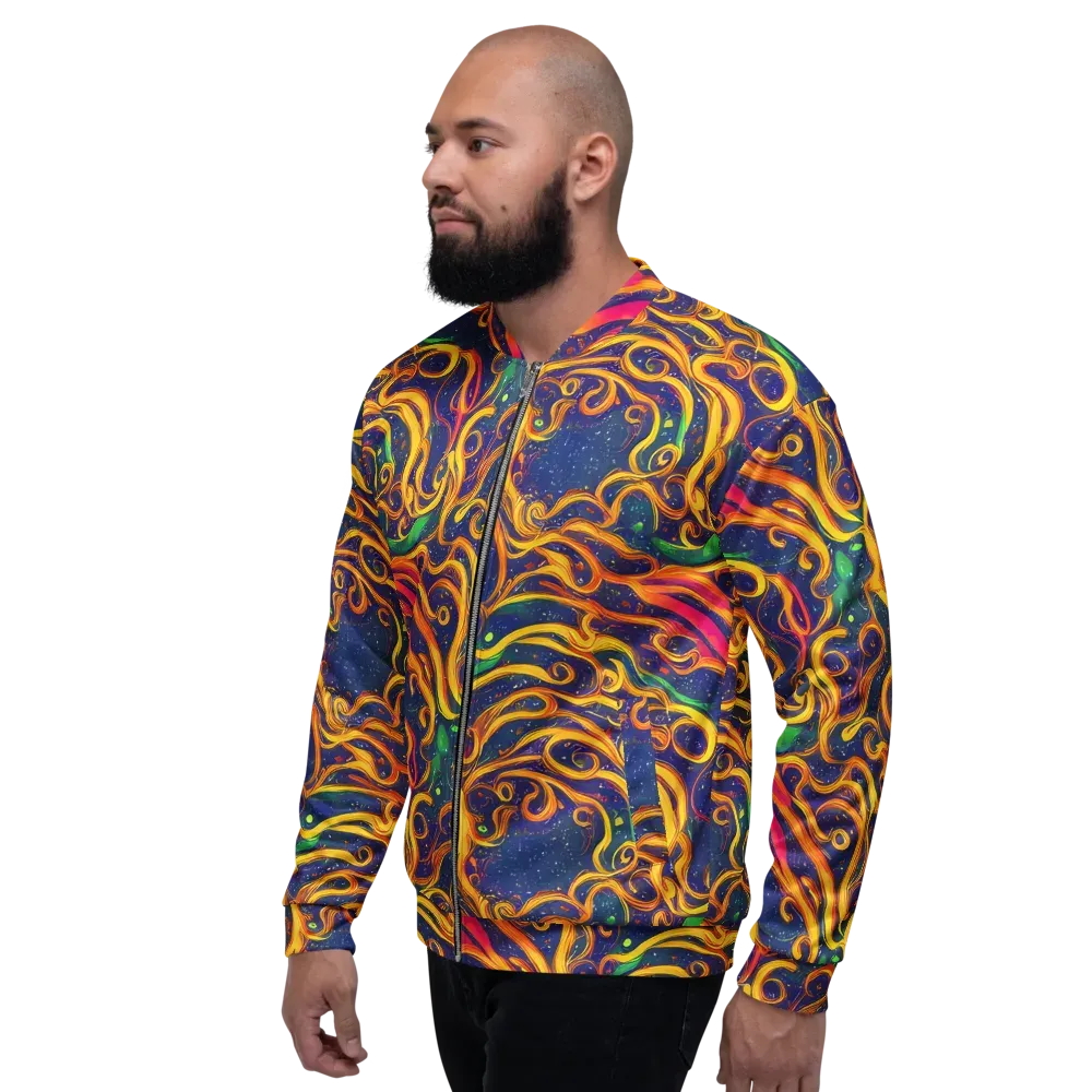 Sunfire Swirl on Bomber Jacket — Left