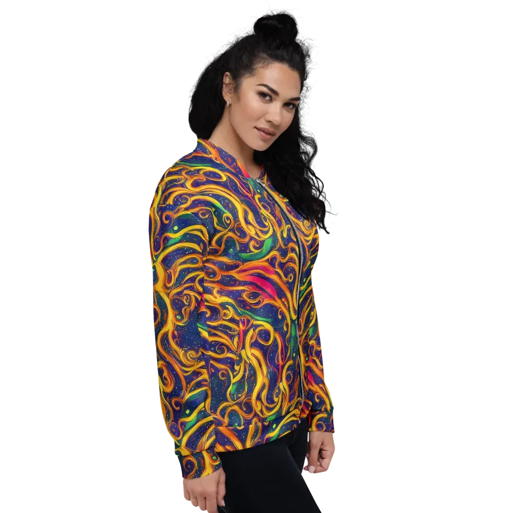Sunfire Swirl on Bomber Jacket — Right