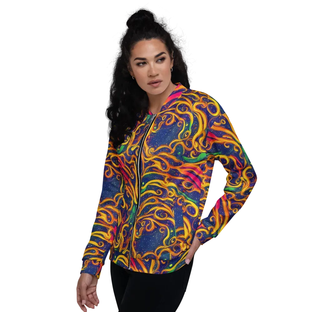 Sunfire Swirl on Bomber Jacket — Left