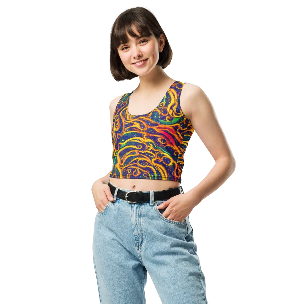 Sunfire Swirl on Crop Top — Front