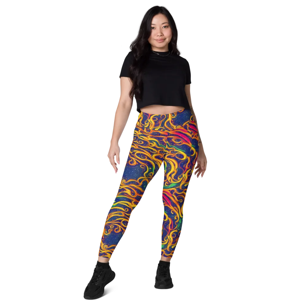 Sunfire Swirl on Leggings with Pockets — Front
