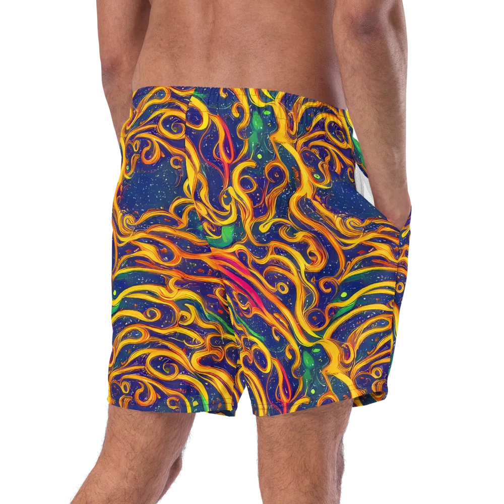 Sunfire Swirl on Swim Trunks — Right Back