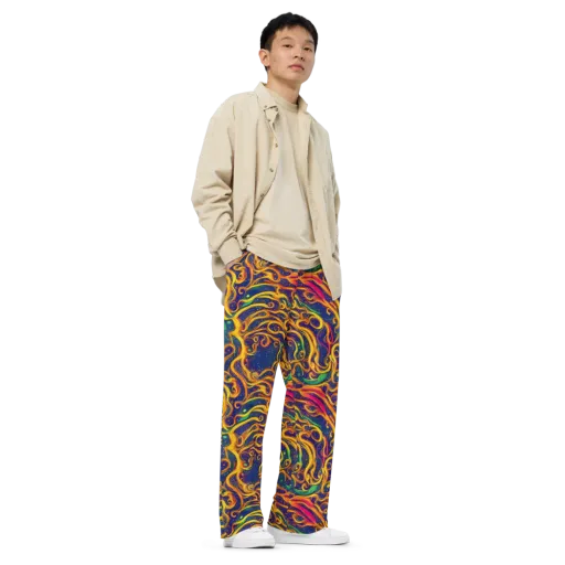 Sunfire Swirl on a Wide-Leg Pants