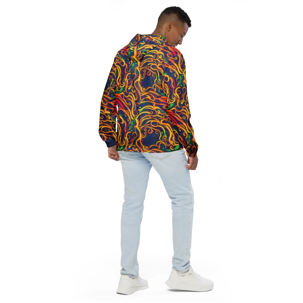 Sunfire Swirl on Men's Windbreaker — Back