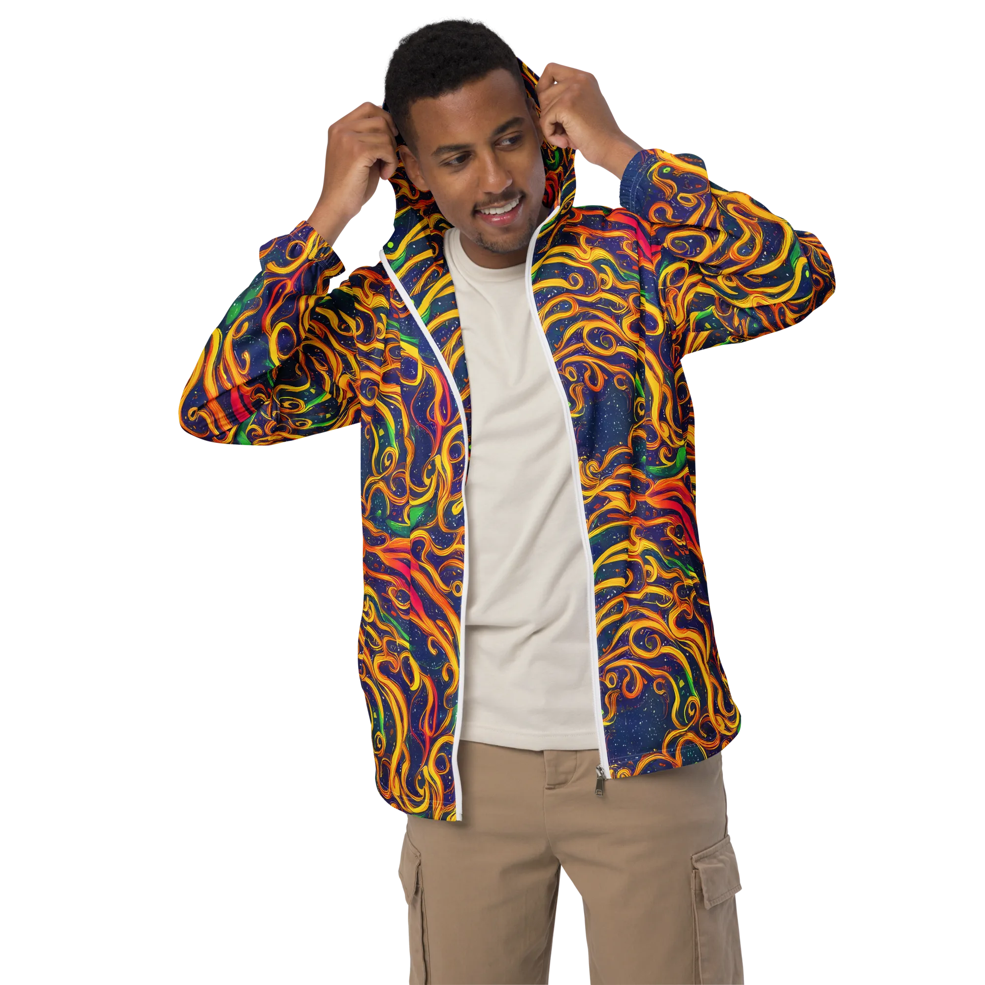 Sunfire Swirl on Men's Windbreaker — Front