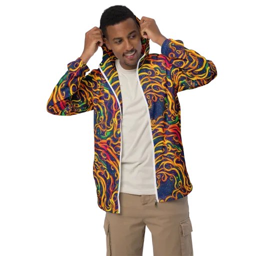 Sunfire Swirl on a Men's Windbreaker