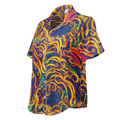 Sunfire Swirl on a Women's Short Sleeve Pajama Top