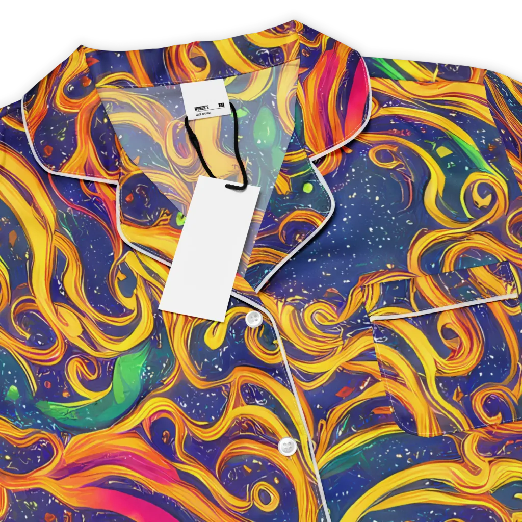 Sunfire Swirl on Women's Short Sleeve Pajama Top — Product details