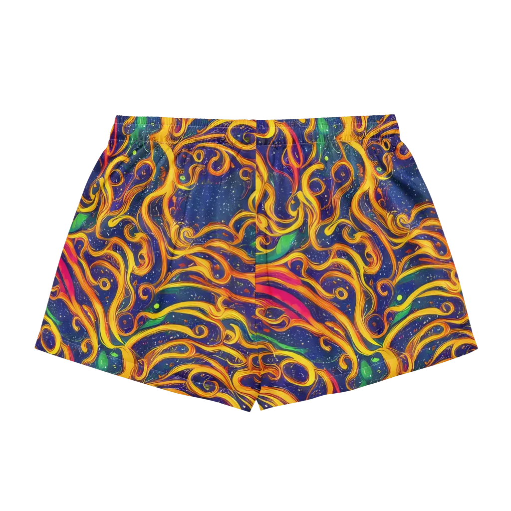 Sunfire Swirl on Women's Pajama Shorts — Back