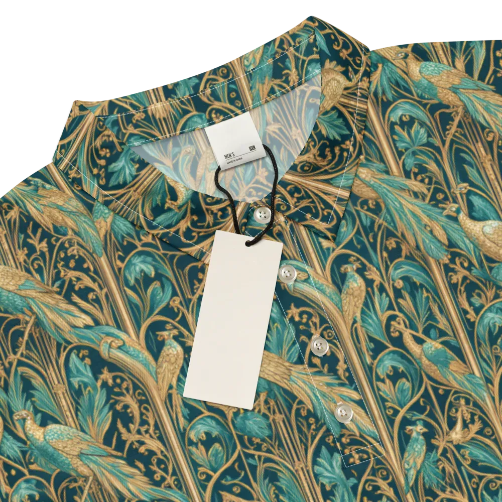 Teal Aviary on Men's Slim Fit Polo Shirt — Product details