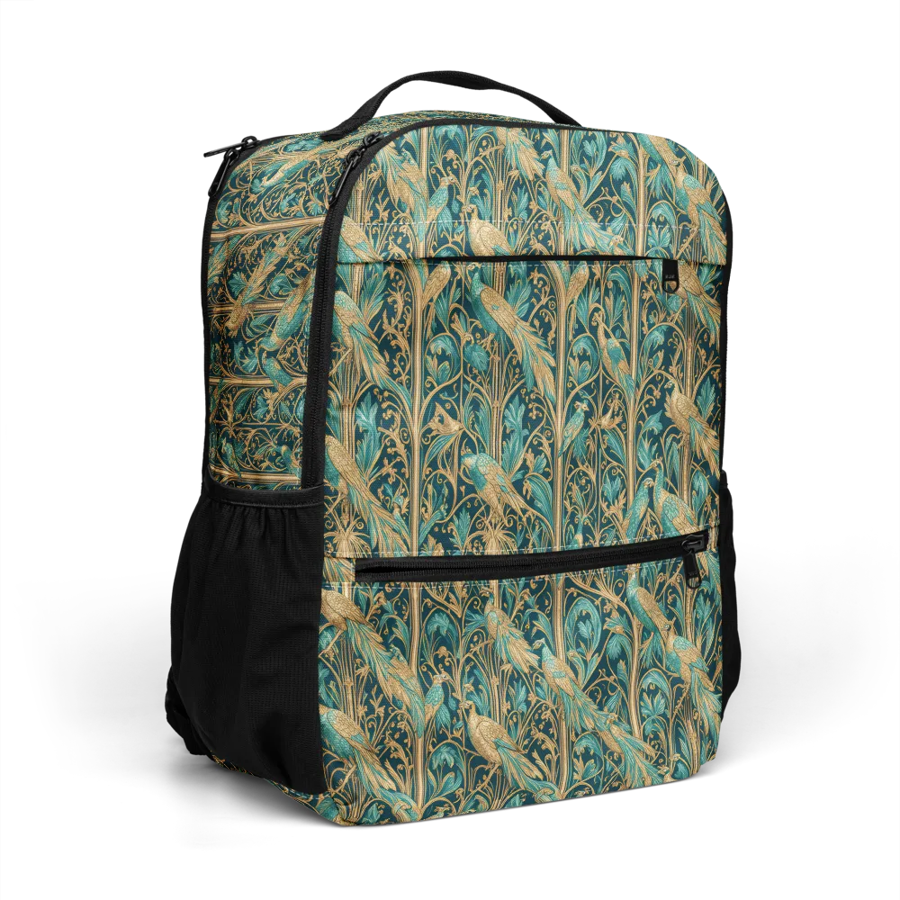 Teal Aviary on Utility Backpack — Right Front