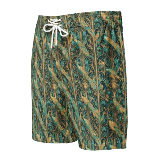 Teal Aviary on a Men's Board Shorts
