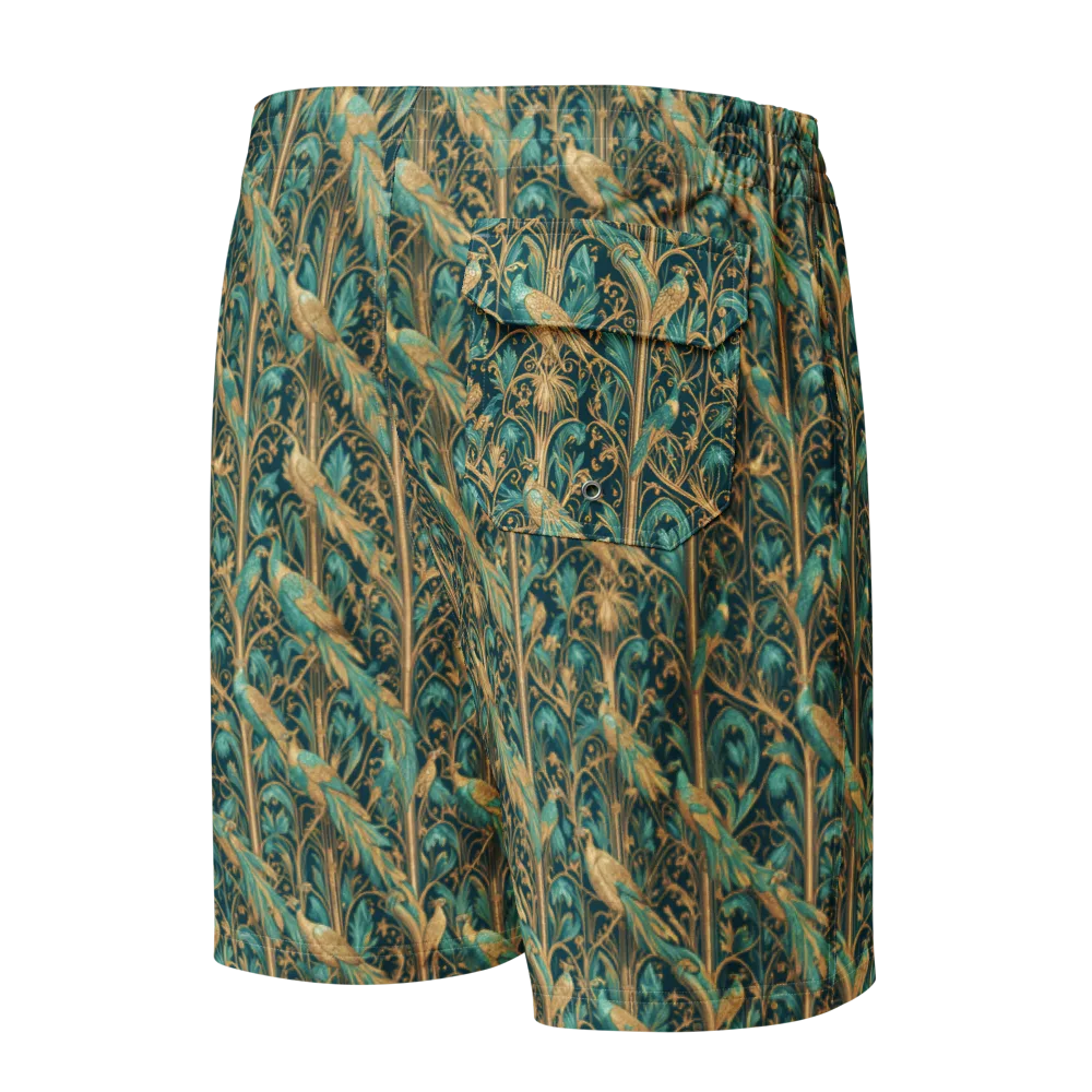 Teal Aviary on Men's Board Shorts — Back