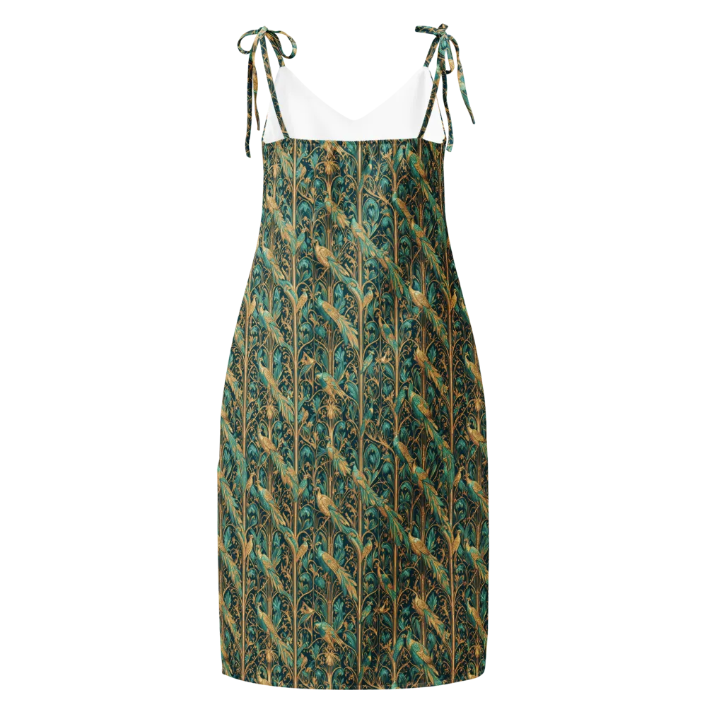 Teal Aviary on Slip Dress — Back