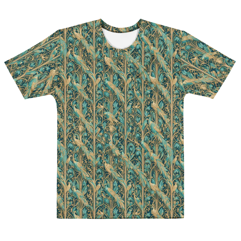 Teal Aviary on Men's Cotton Crew Neck T-Shirt — Front