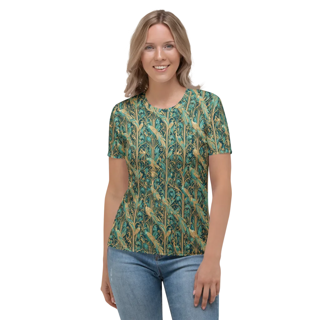 Teal Aviary on Women's Crew Neck T-Shirt — Front