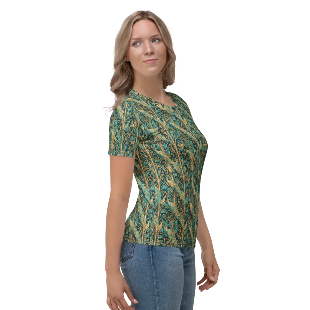 Teal Aviary on Women's Crew Neck T-Shirt — Right