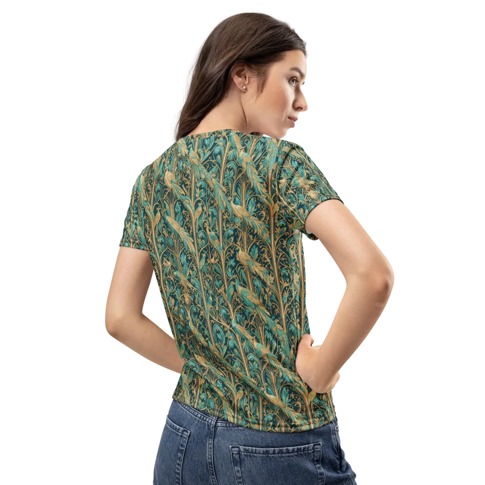Teal Aviary on Women's Crew Neck T-Shirt — Back
