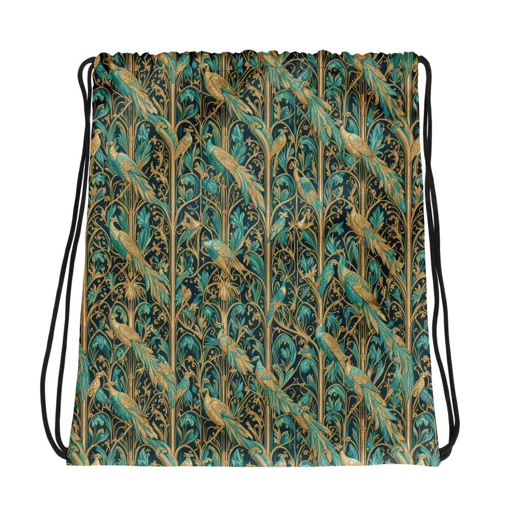 Teal Aviary on Drawstring Bag — Photo