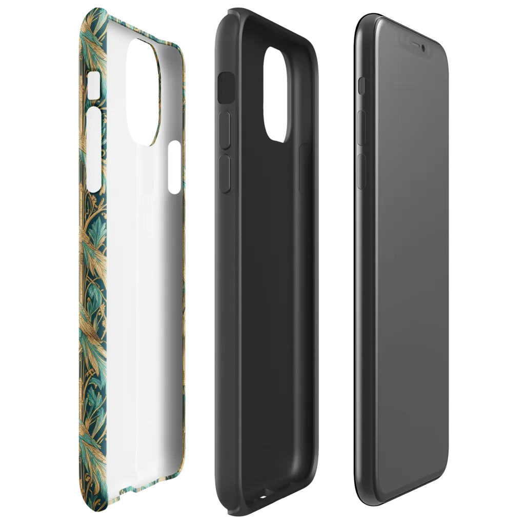 Teal Aviary on Tough Case for iPhone® — Right