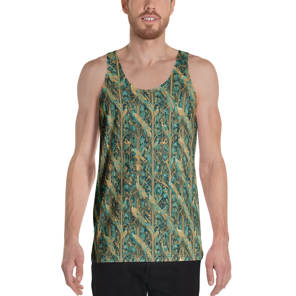 Teal Aviary on Men's Tank Top — Front