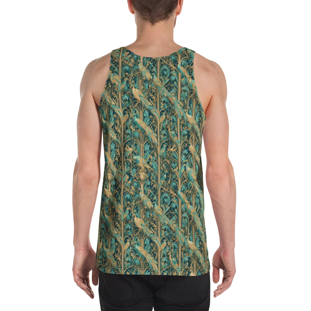 Teal Aviary on Men's Tank Top — Back