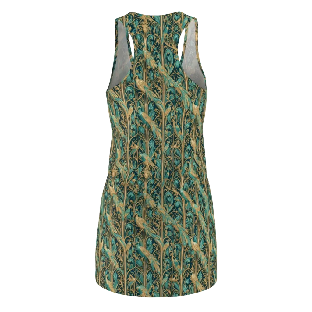 Teal Aviary on Racerback Dress — Back