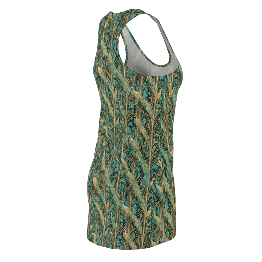 Teal Aviary on Racerback Dress — Back Side