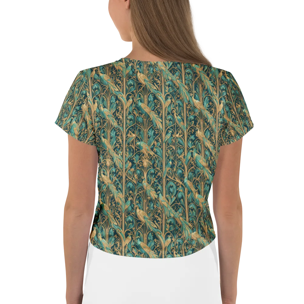 Teal Aviary on Crop Tee — Back