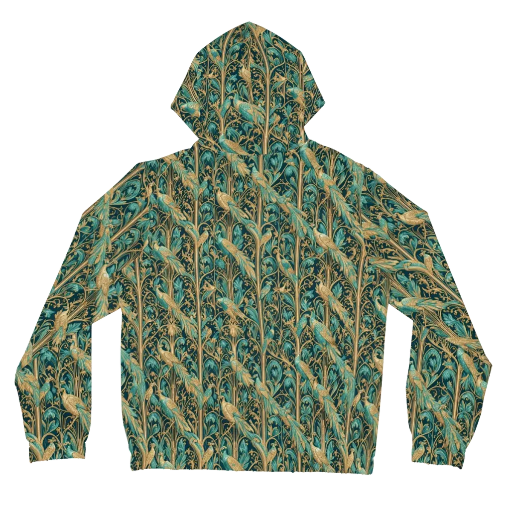 Teal Aviary on Women's Full-Zip Hoodie — Back