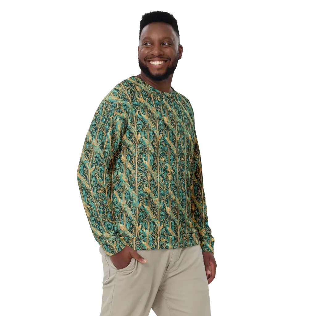 Teal Aviary on Sweatshirt — Front