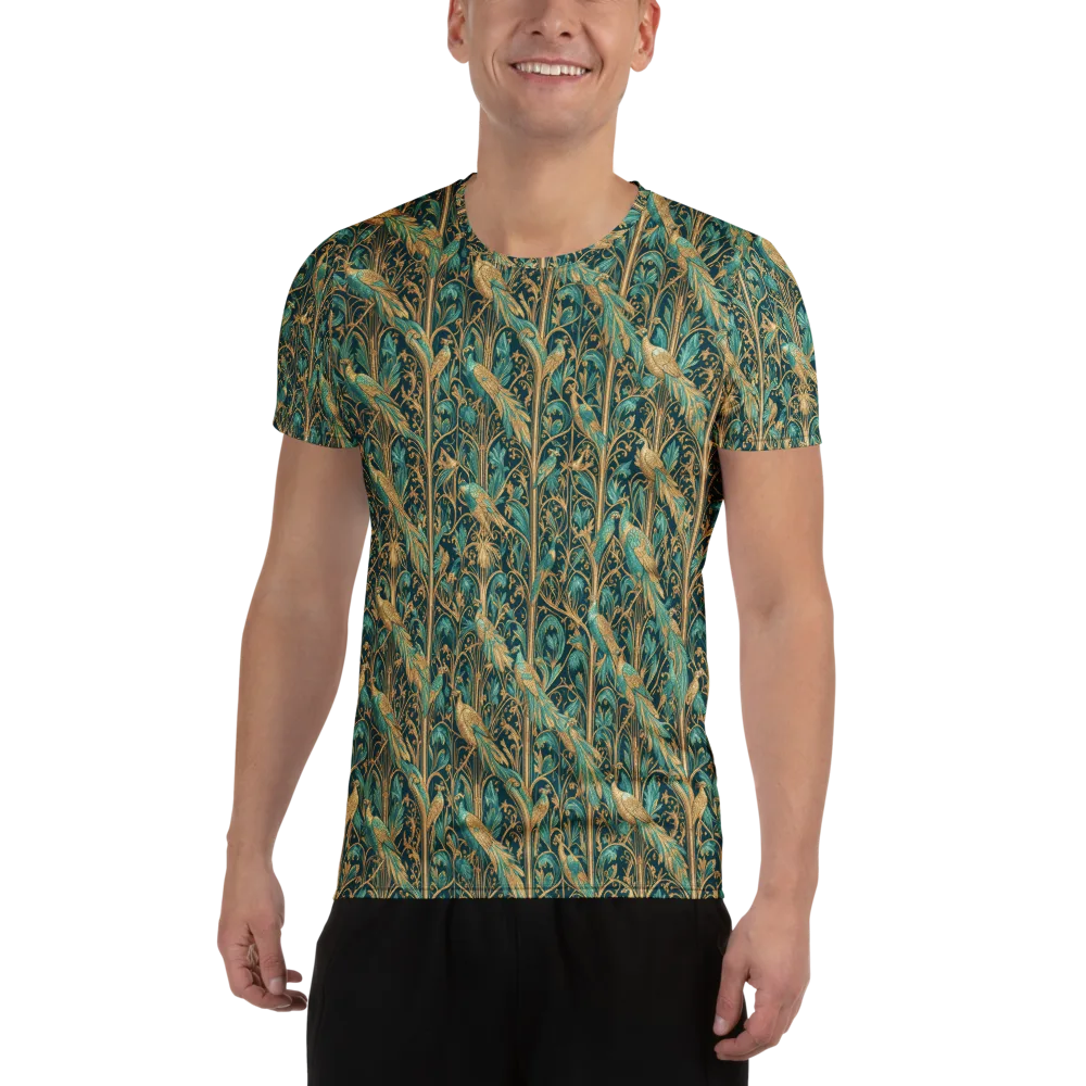 Teal Aviary on Men's Athletic T-Shirt — Front