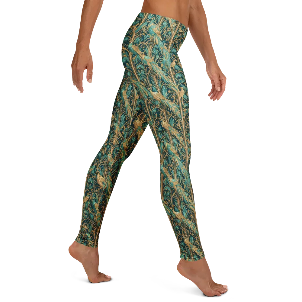 Teal Aviary on Leggings — Right