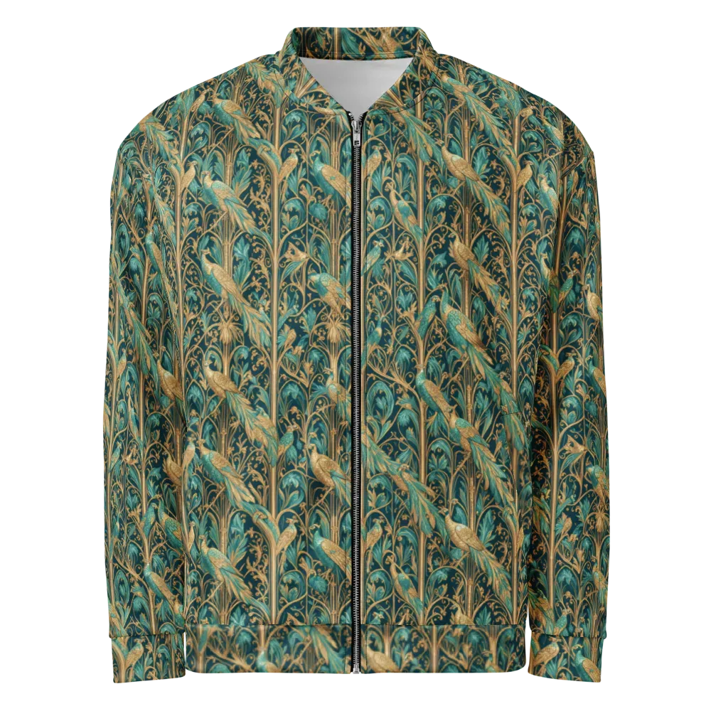 Teal Aviary on Bomber Jacket — Front