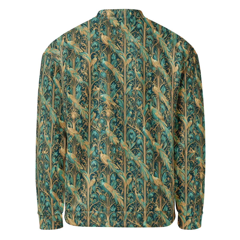 Teal Aviary on Bomber Jacket — Back
