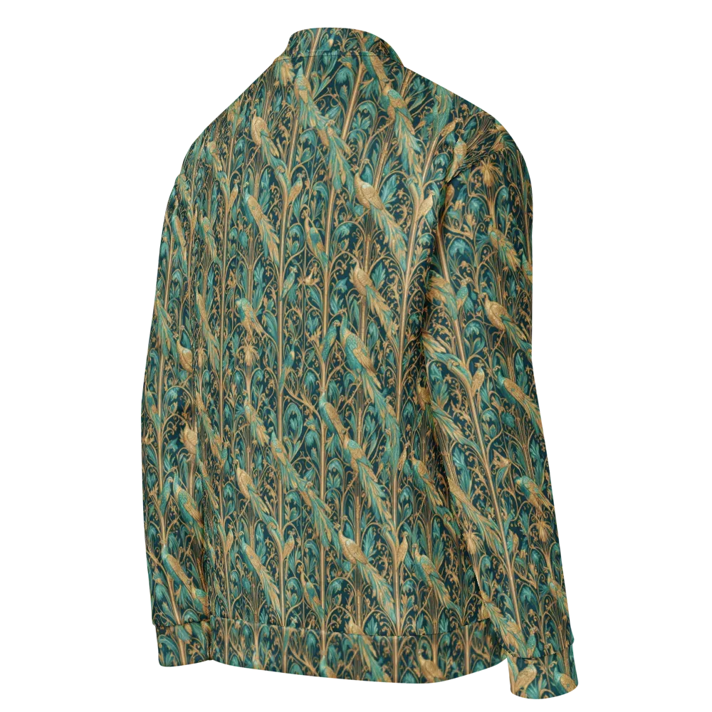 Teal Aviary on Bomber Jacket — Right Back