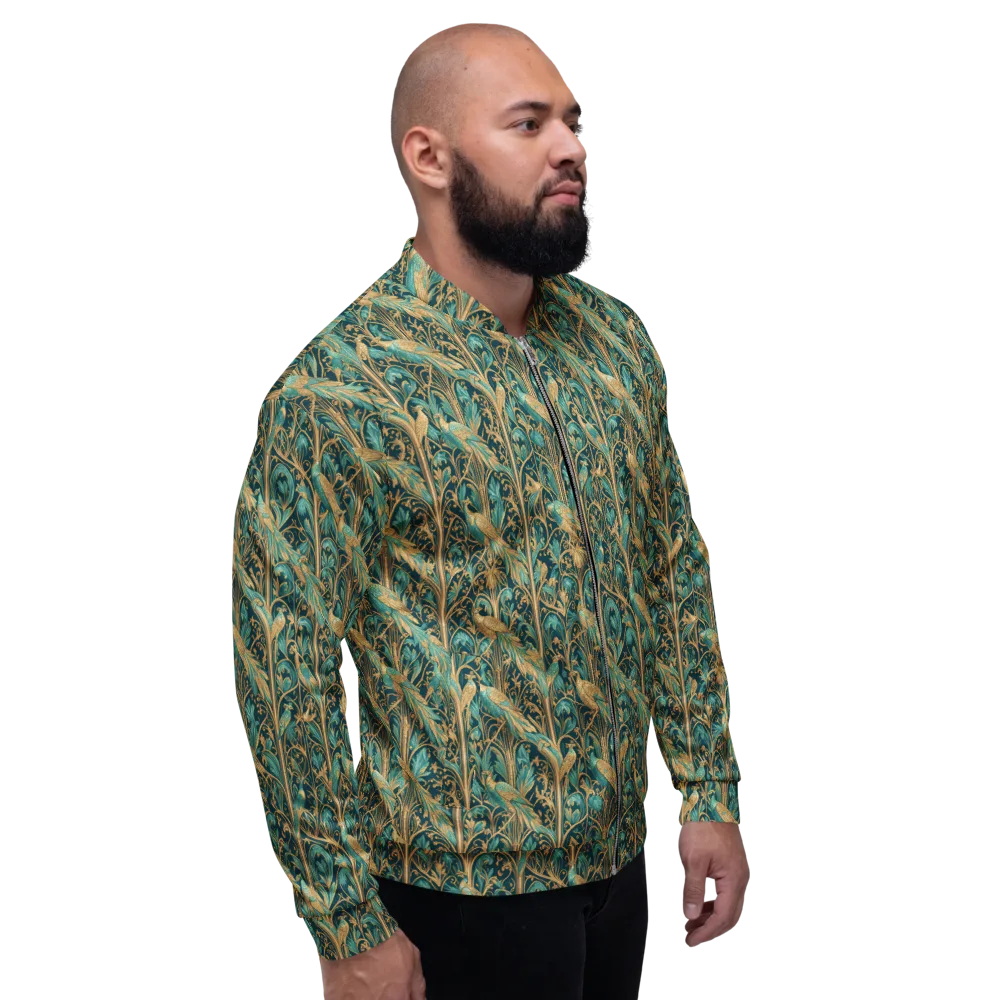 Teal Aviary on Bomber Jacket — Right