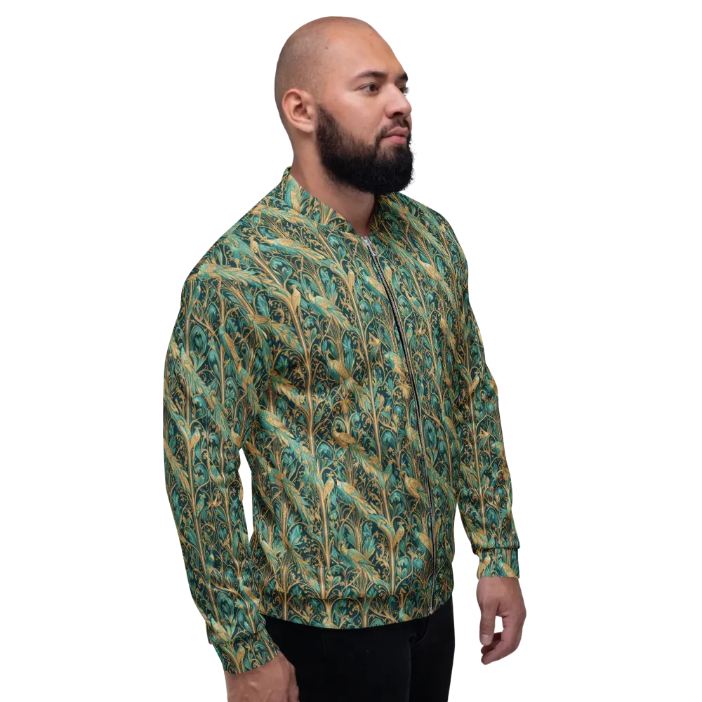 Teal Aviary on Bomber Jacket — Right