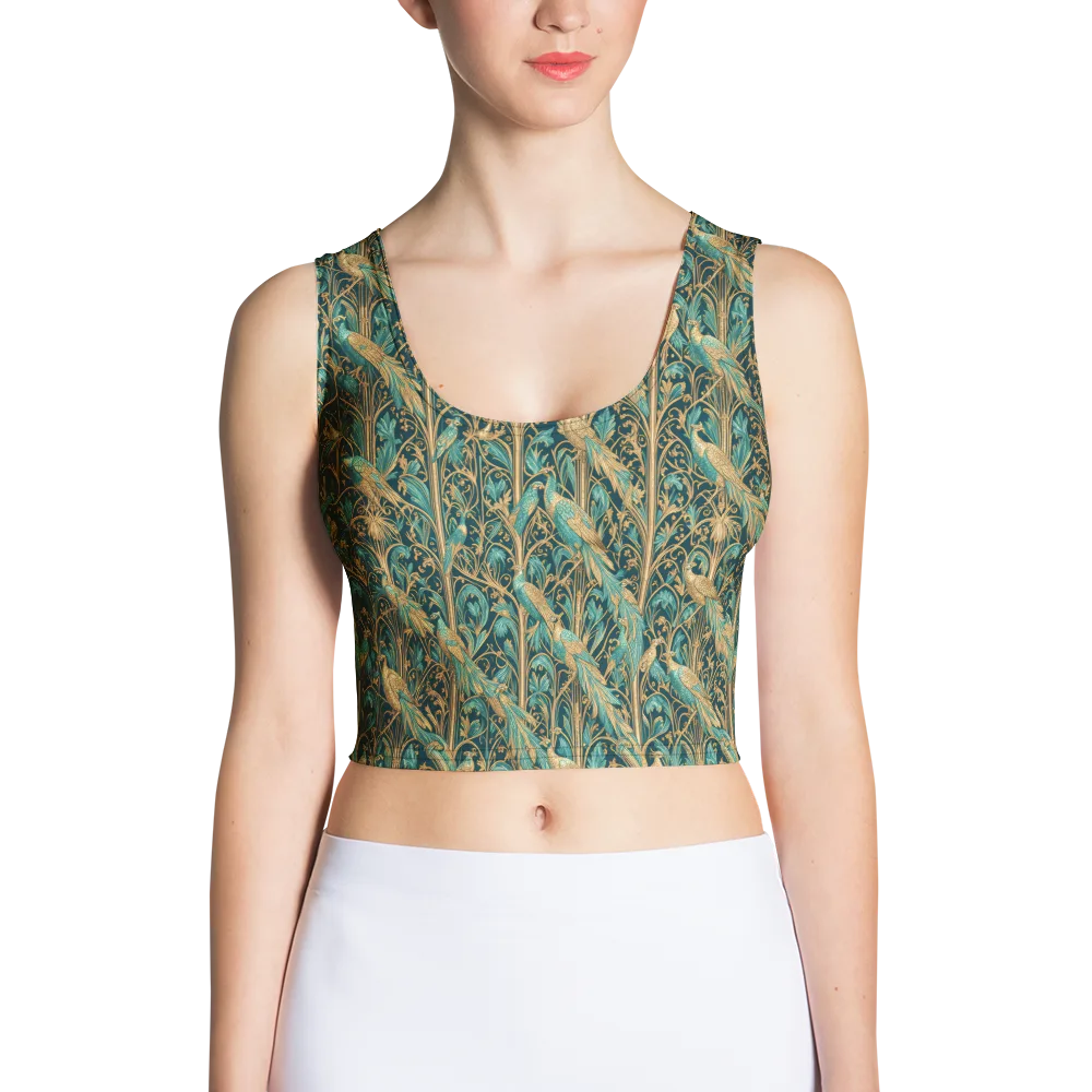 Teal Aviary on Crop Top — Front