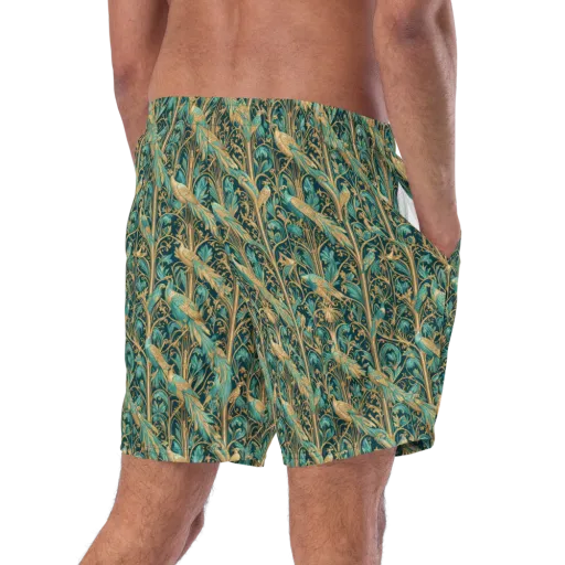 Teal Aviary on a Swim Trunks